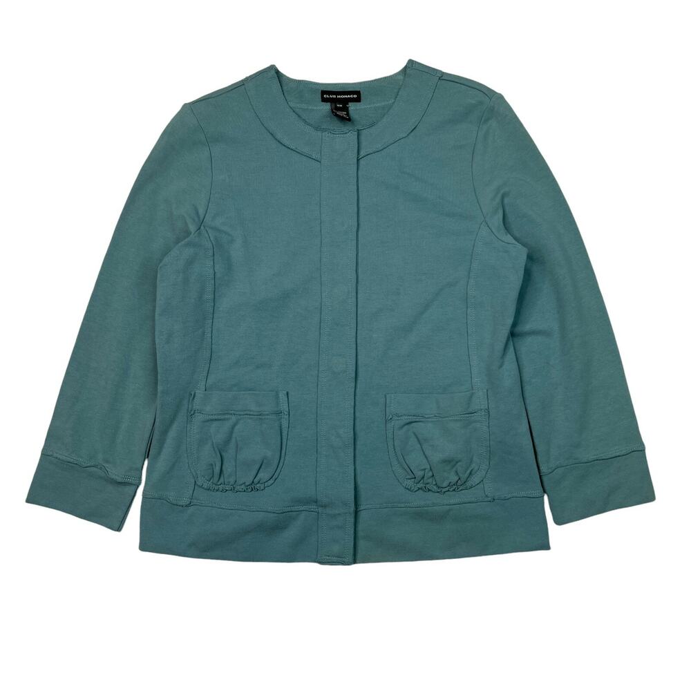 Club Monaco Snap Button Orchid Jacket In Blue Fog Womens M Medium NWT